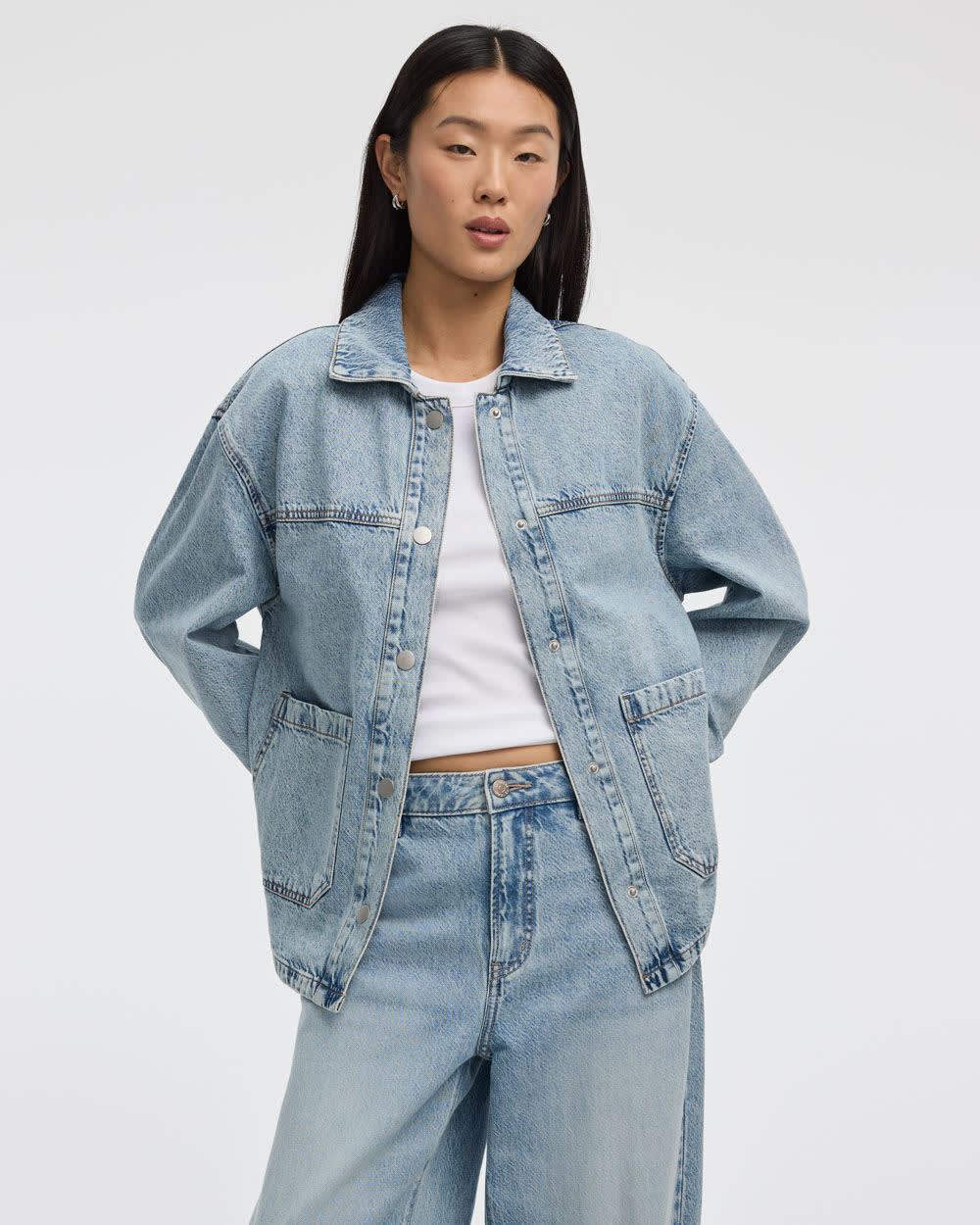 Denim Shacket with TENCEL™ Lyocell – Loose Fit | Reitmans