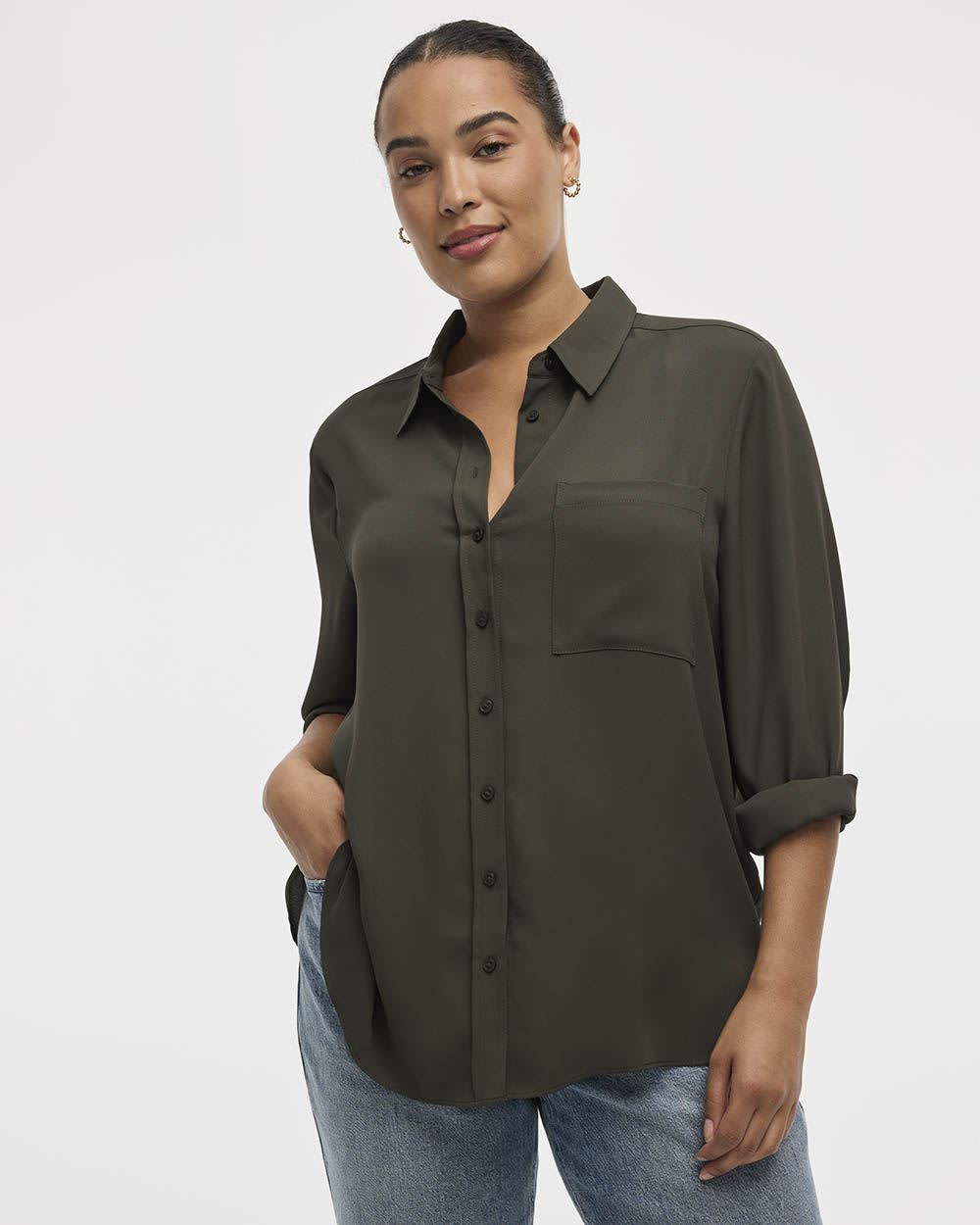 Chemise lin et coton manches longues femme - Kariban