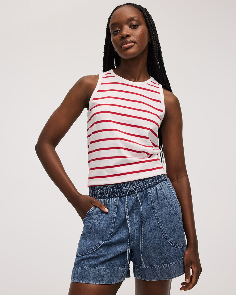 Striped Crew-Neck Tank | Regular | Reitmans