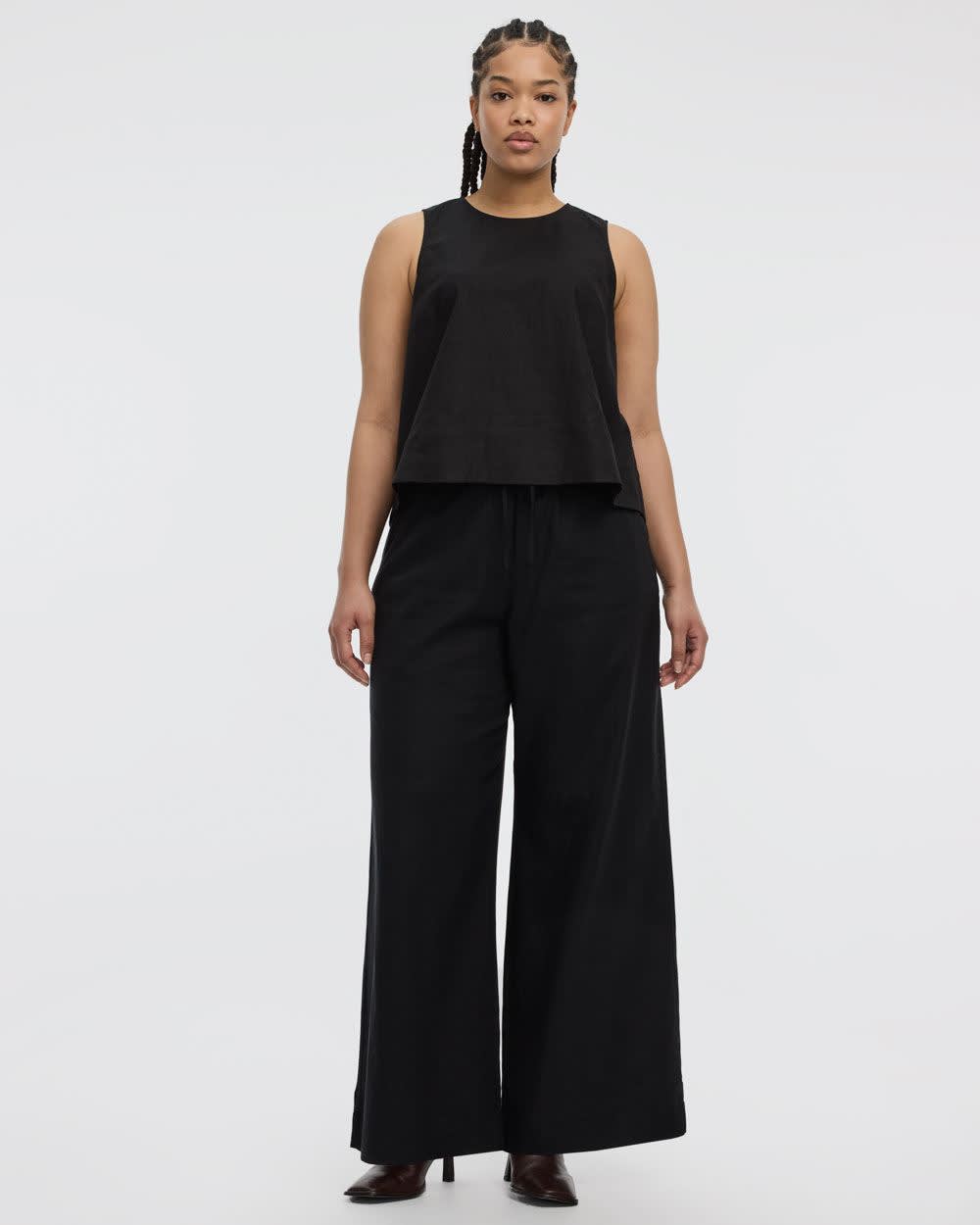 Women's Wide-Leg Linen-Blend Pant with Drawstring | Reitmans