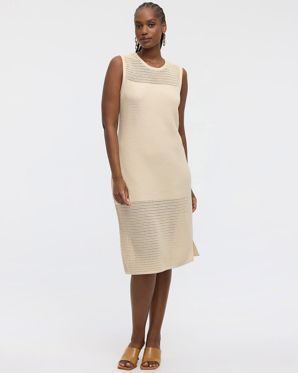 Robe Forever 21 Tricot Col V Crème Sans Manches - Taille S, Neuve Avec étiquettes