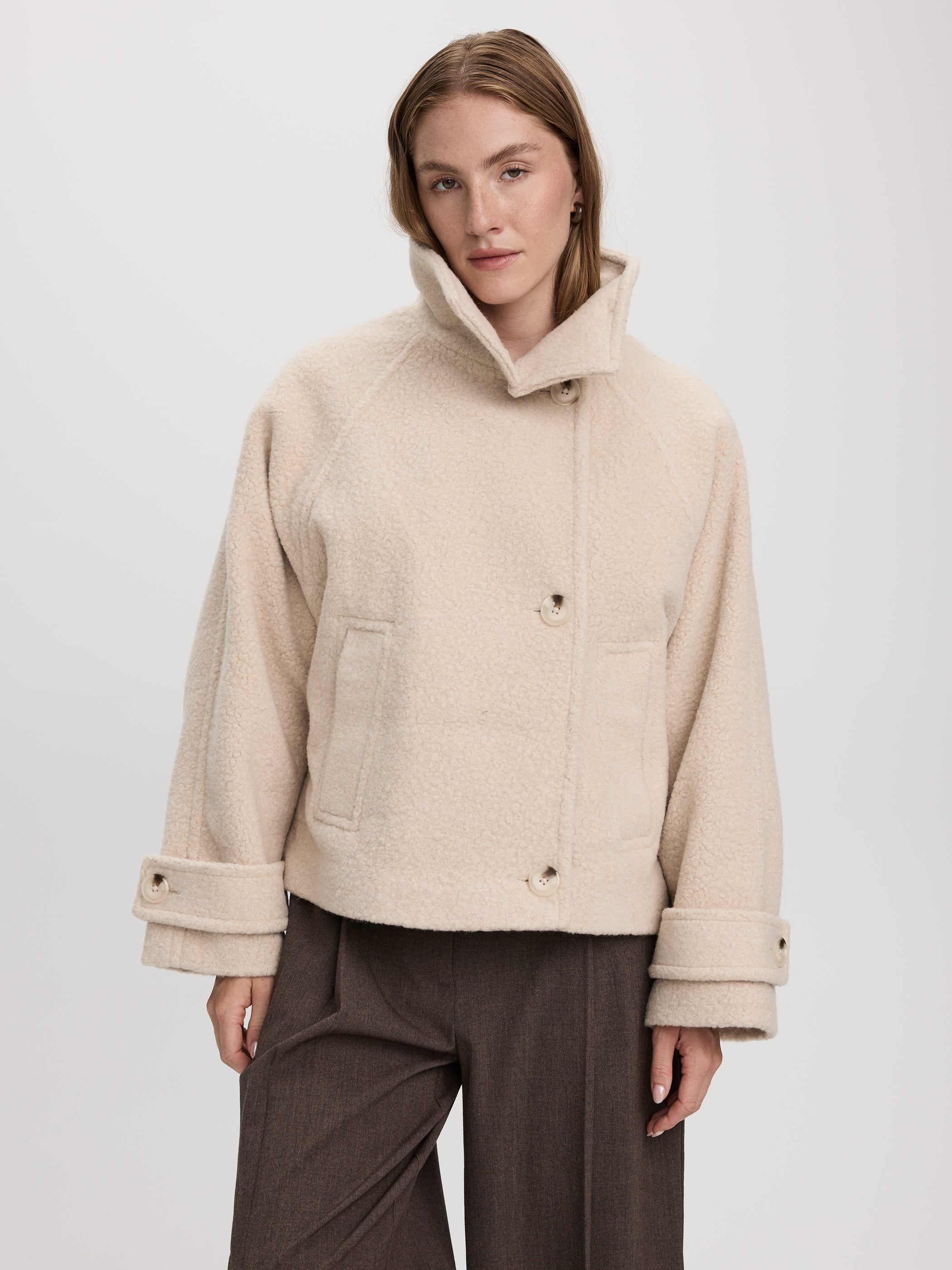 Women's Oversized Mock-Neck Bouclé Coat – Reitmans