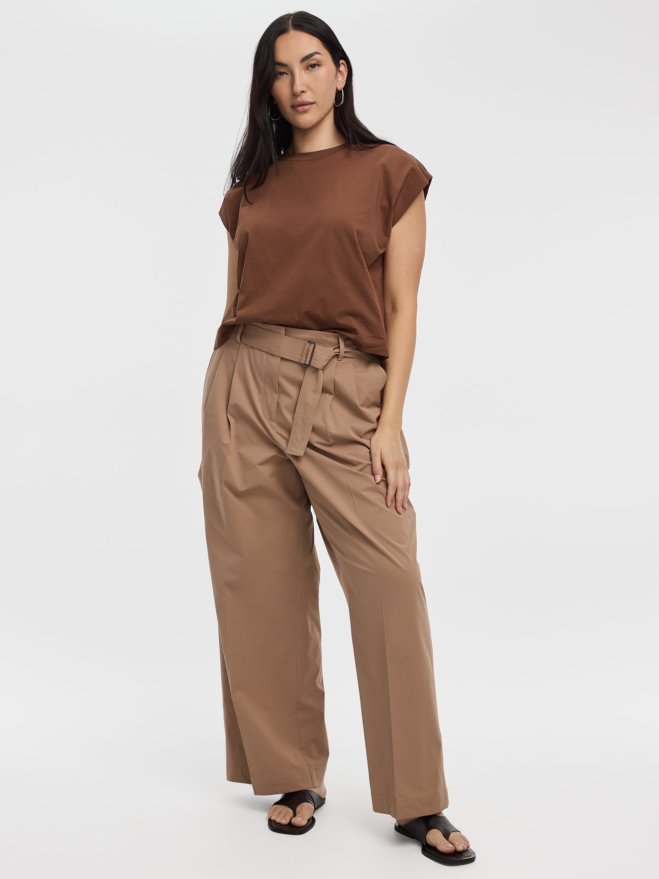 Women's Wide-Leg Belted Pant – Techno Twill, High Rise | Reitmans