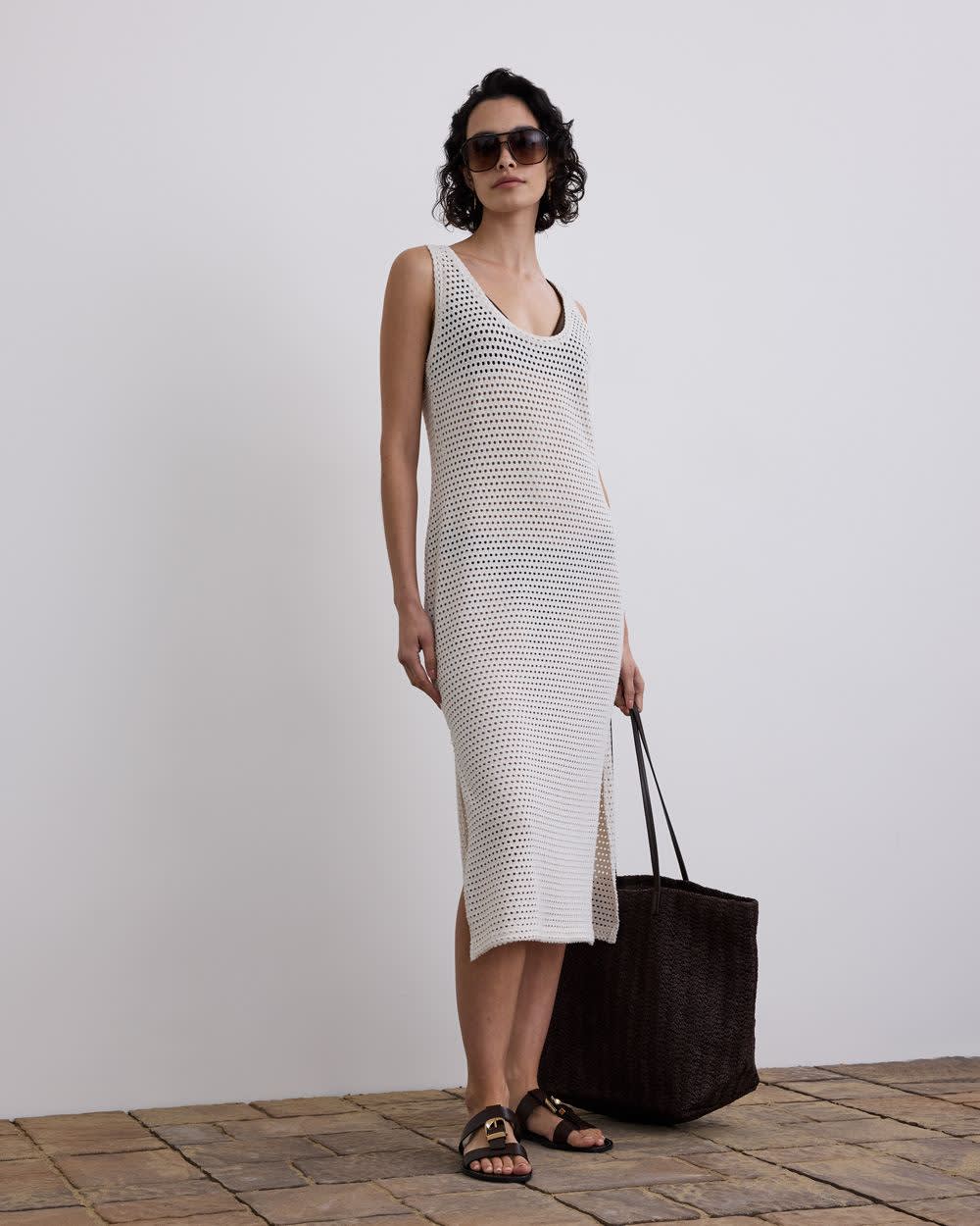 Sleeveless U-Neck Crochet Midi Dress | Regular | Reitmans