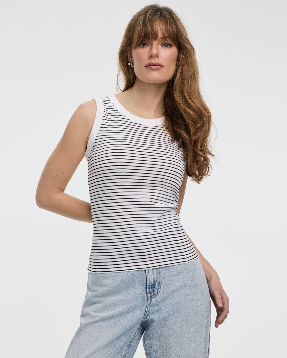 Women's Striped Crew-Neck Tank – Organic Cotton | R Essentials