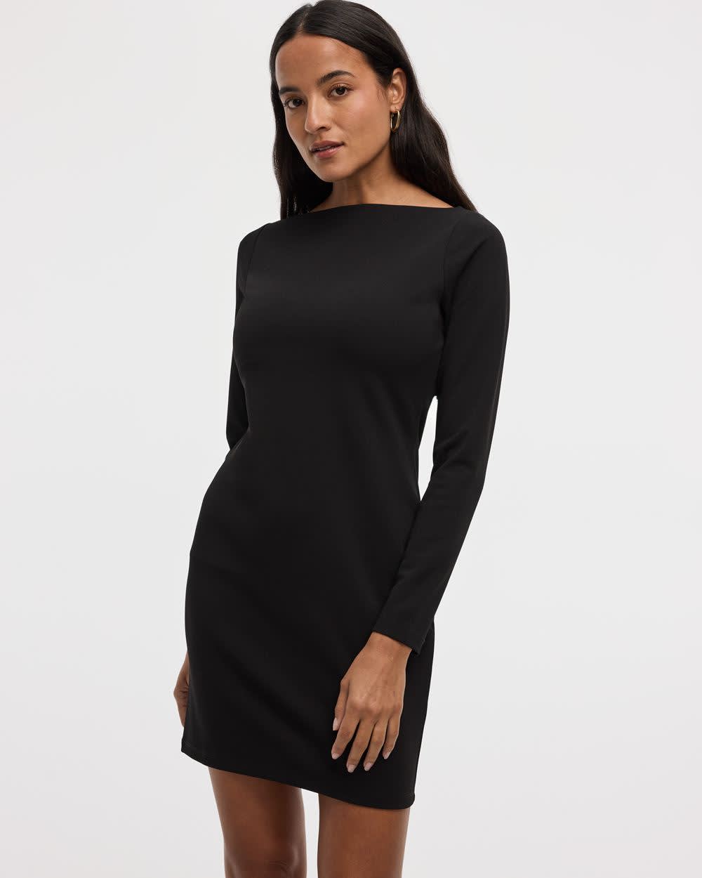 princess polly baby blue dress Black Cape Dress High Neck Bodycon Mini | Formal Evening Cocktail Gown with  Sheer Flowing Sleeves main image 1