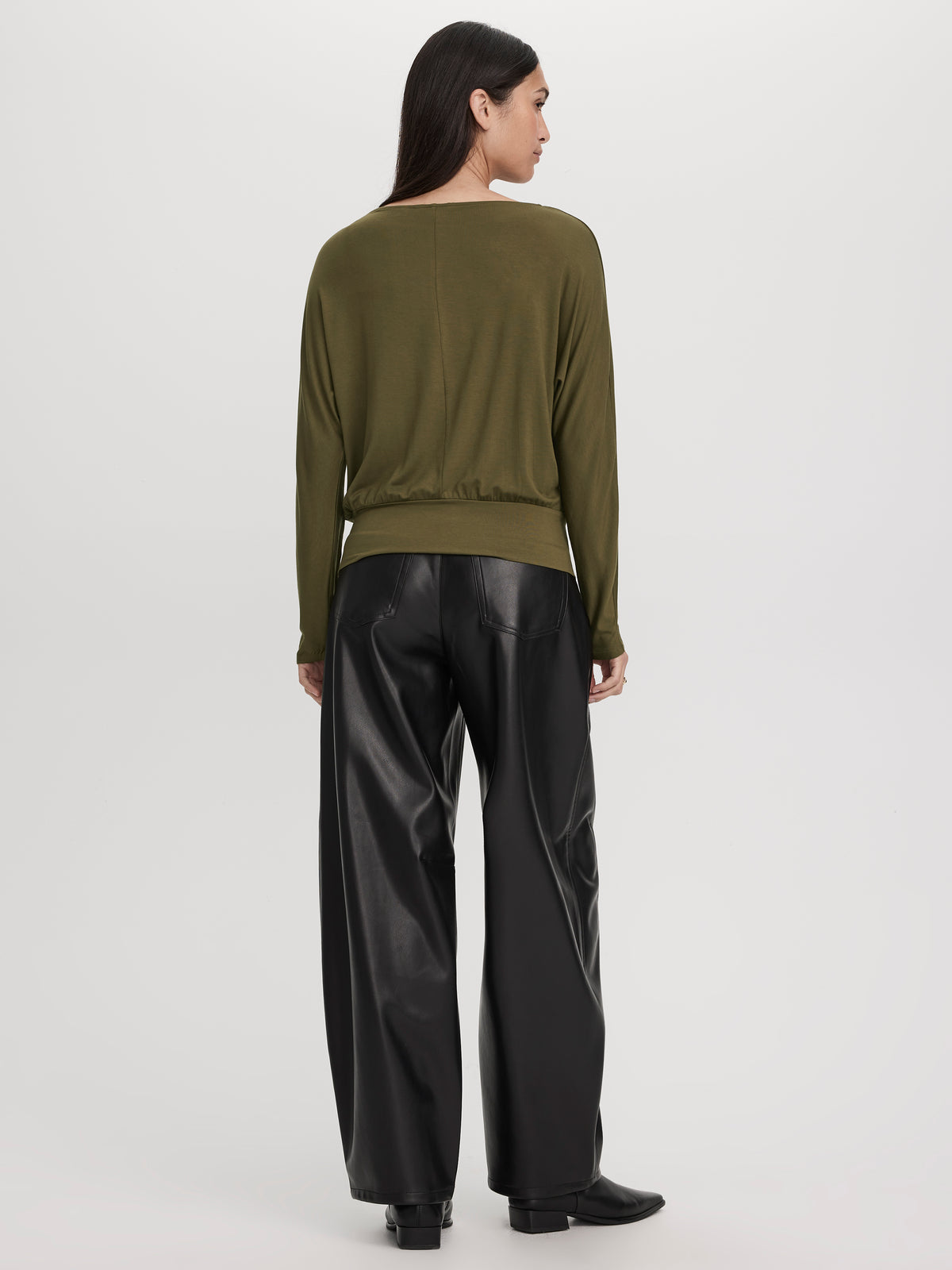 Long-Sleeve Boat-Neck Top