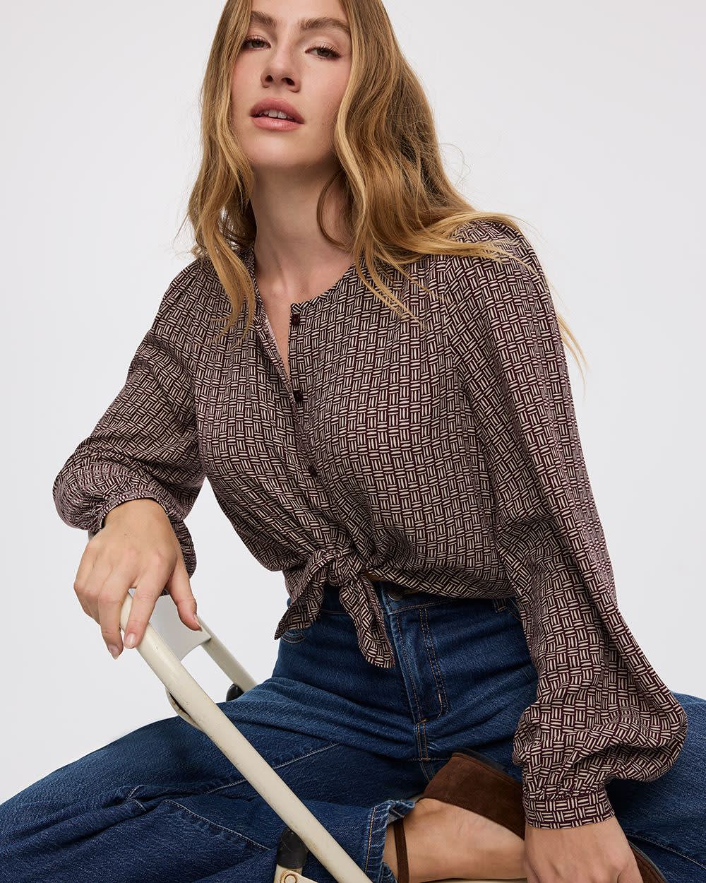 Blouse à manches longues et col rond