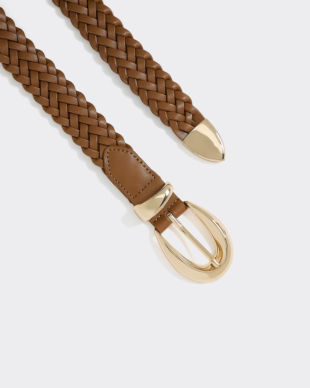 Ceinture tressée en faux cuir