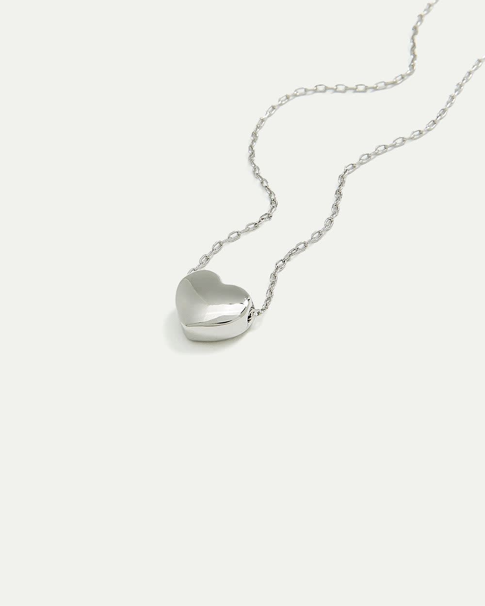 Short Necklace with Bubble Heart Pendant