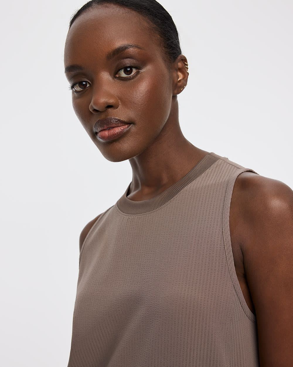 Robe midi texturée sans manches - Hyba