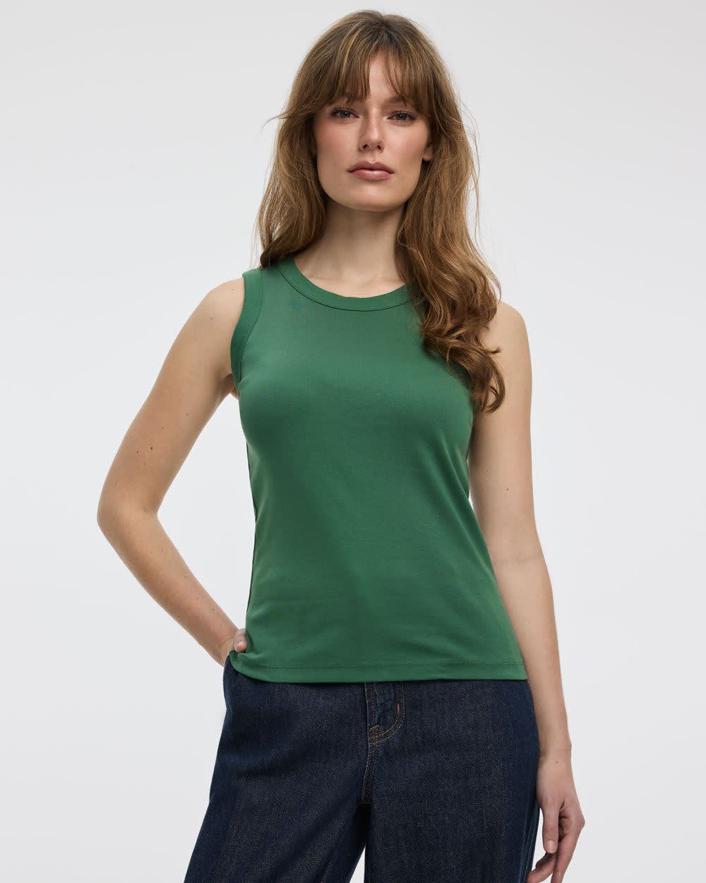 Ribbed Crew-Neck Tank - R Essentials