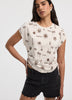 Extended-Sleeve Shirred Tee with Drawstrings
