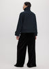 Mock-Neck Wool-Blend Coat