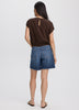 Extended-Sleeve Crew-Neck Blouse with Elasticated Hem