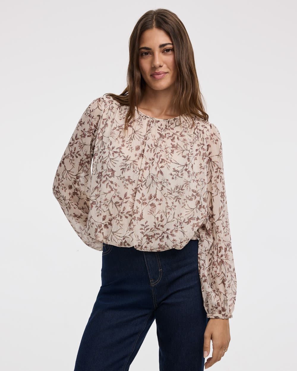 Blouse à manches longues avec ourlet bulle