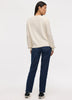 Long-Balloon-Sleeve Crew-Neck Pointelle Sweater