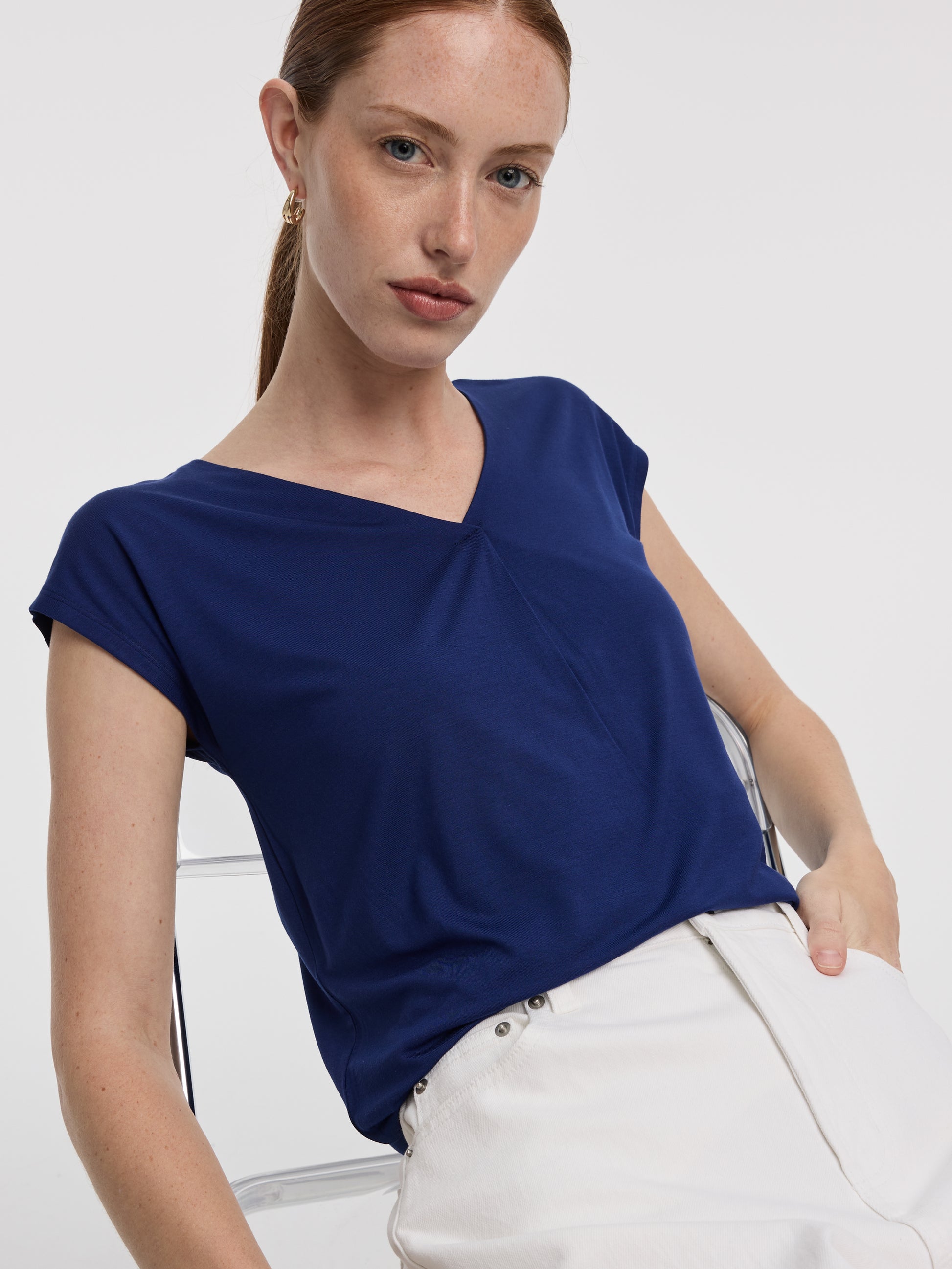 Extended-Sleeve V-Neck Tunic