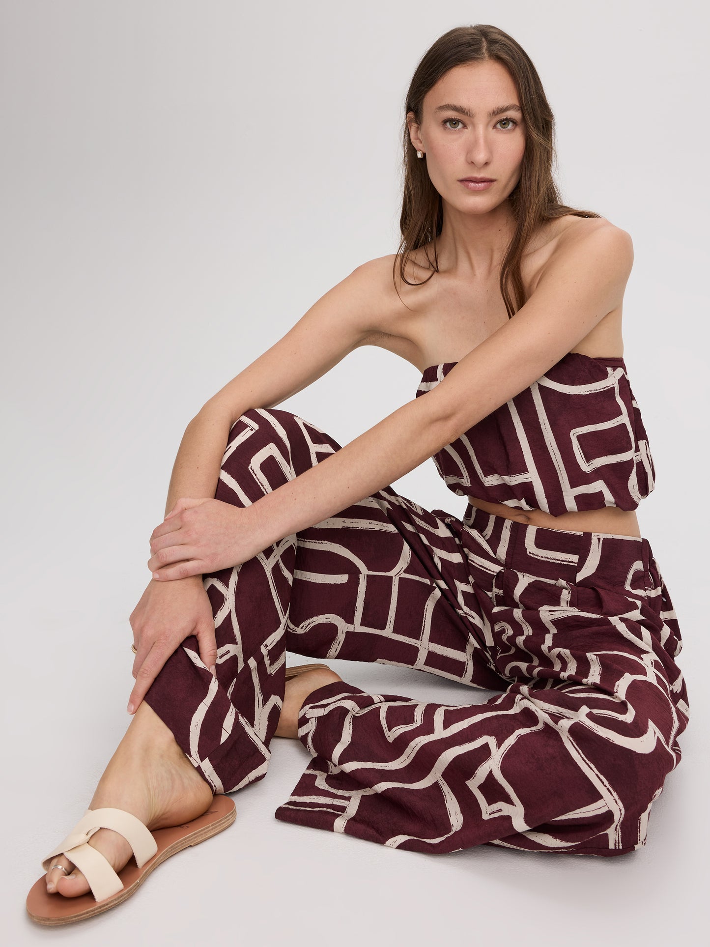 Wide-Leg High-Rise Pull-On Pant