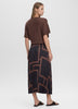 Pleated Satin Midi Skirt