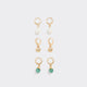Ladies Metal Imitation Earrings Set – 3 Pairs Hoop & Pendant
