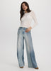 Wide-Leg High-Rise Jean with Elastic Waist