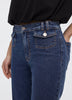 Flare-Leg Mid-Rise Jean with Flap Pockets