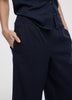 Cropped Wide-Leg Linen-Blend Pant