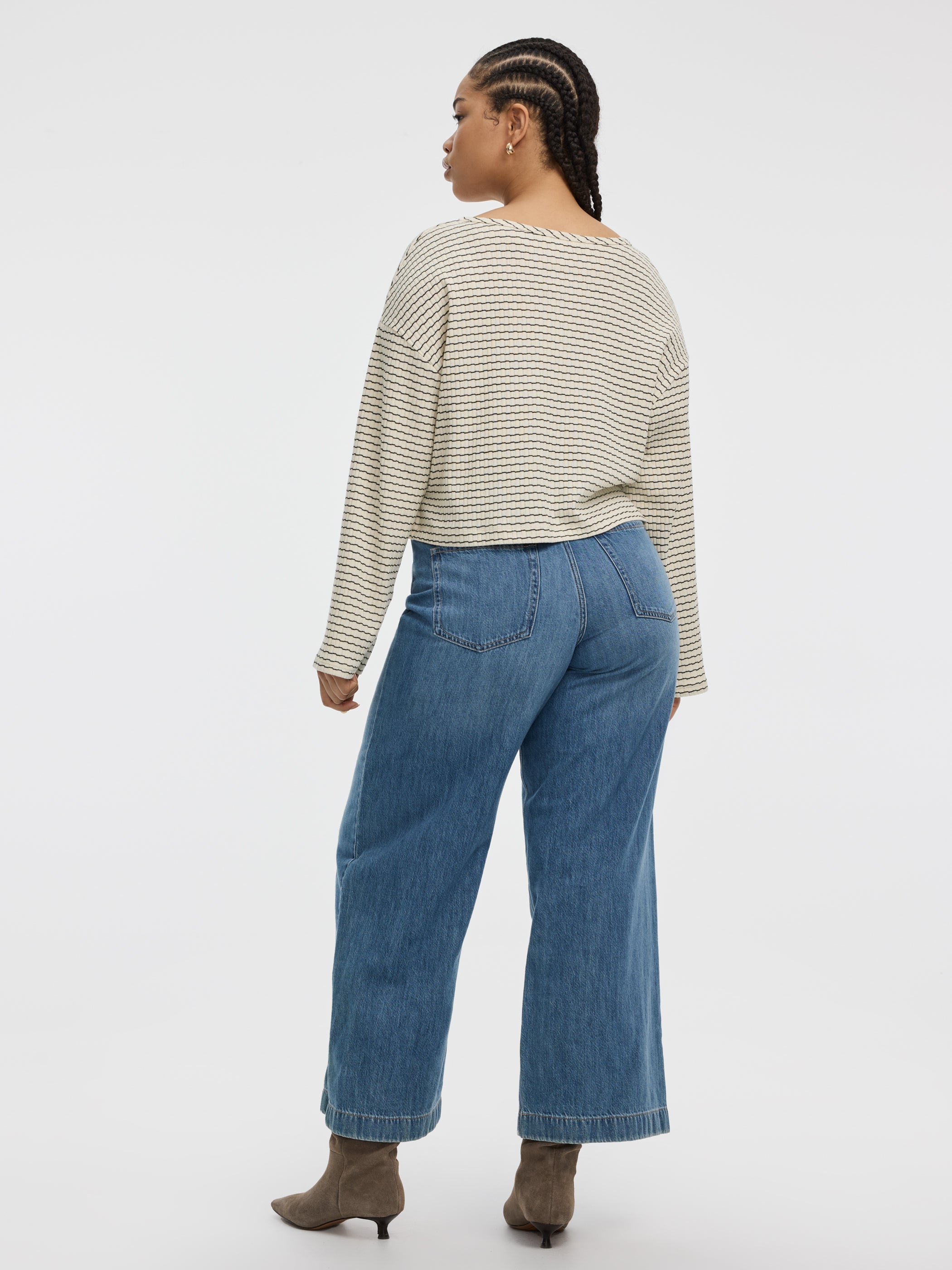 Women's Striped Long-Sleeve Boat-Neck Tee – Soft & Cozy | Reitmans