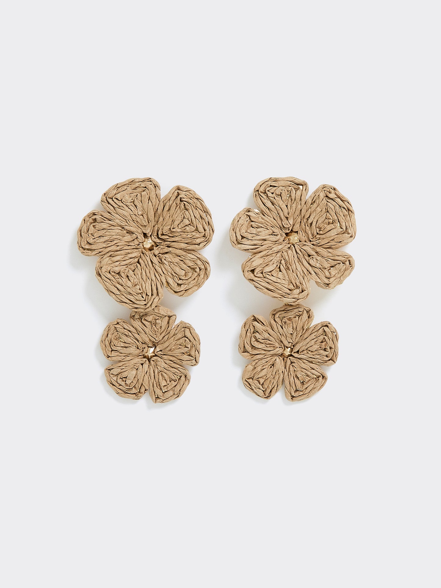 Flower Raffia Earrings