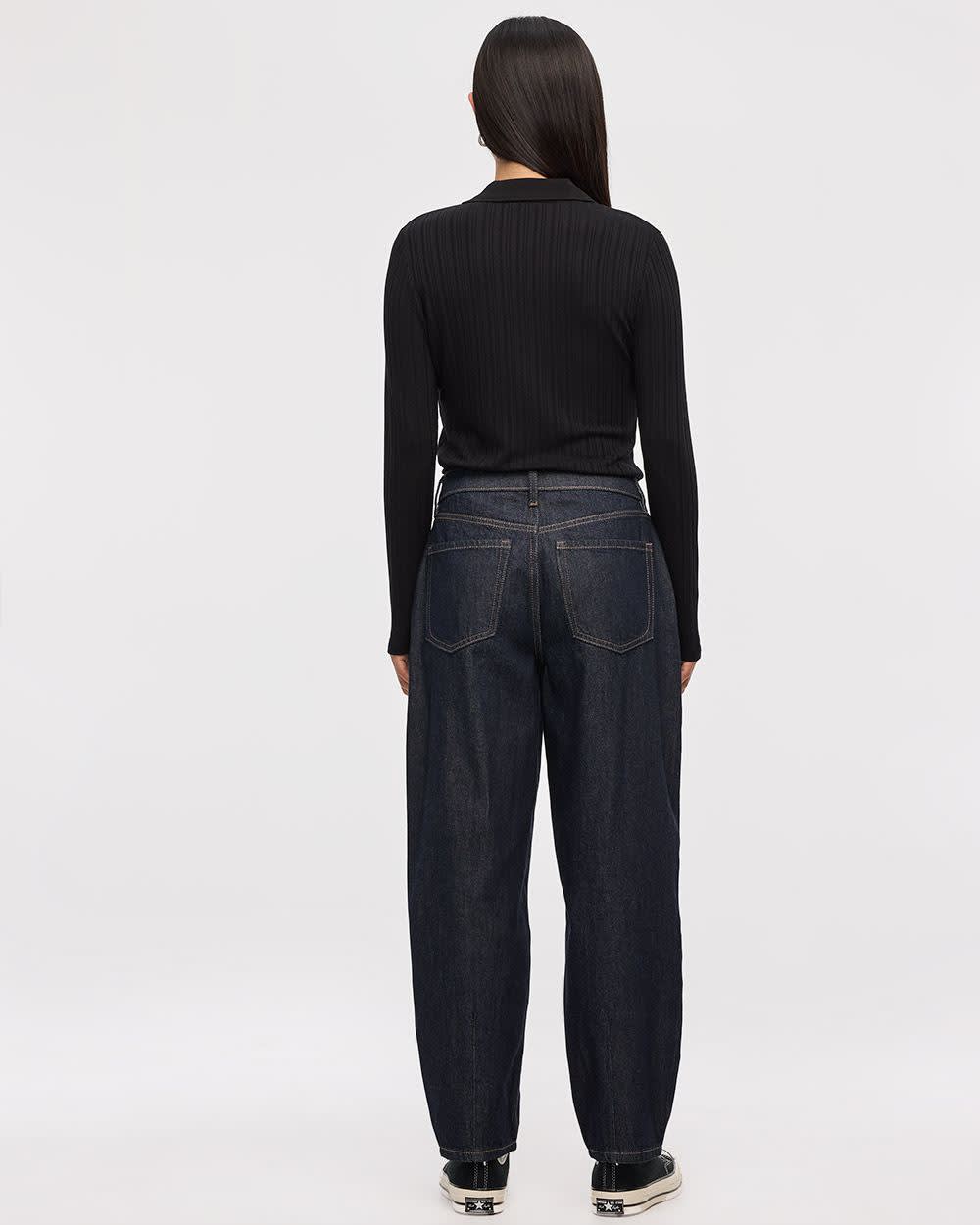 High-Rise Barrel Jeans