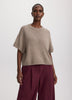 Cashmere-Blend Short-Sleeve Crew-Neck Loose Sweater