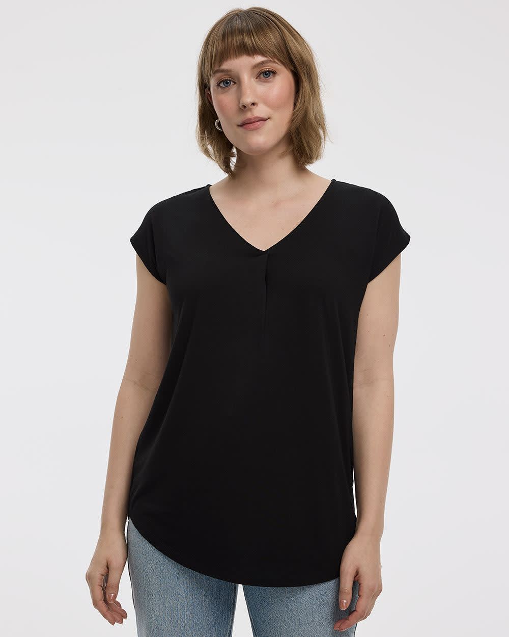 Extended-Sleeve V-Neck Tunic