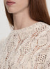 Long-Sleeve Crew-Neck Sweater with Open Stitches