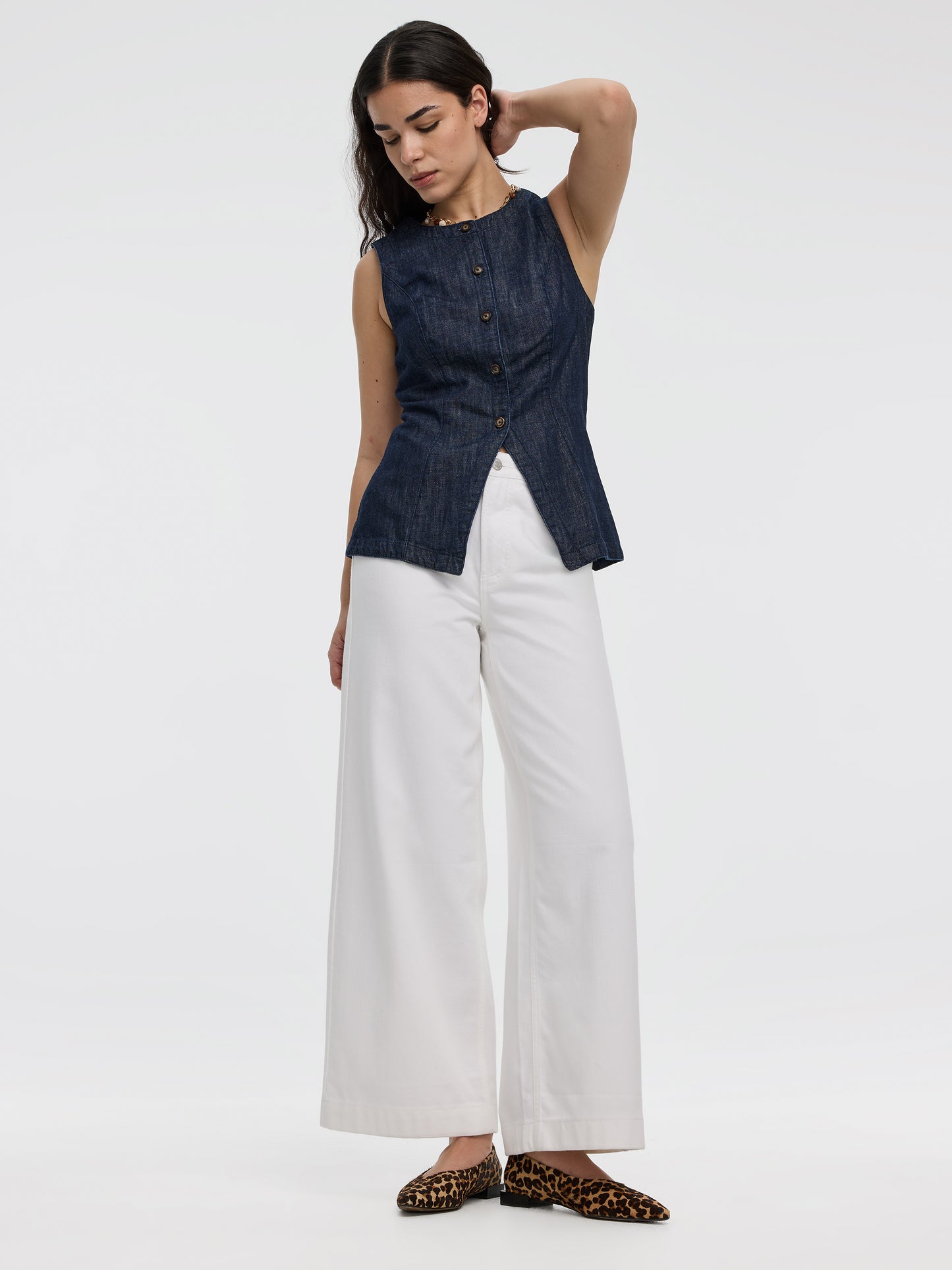 Veste sans manches en denim