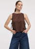 Crew-Neck Top with Self-Tie Sides