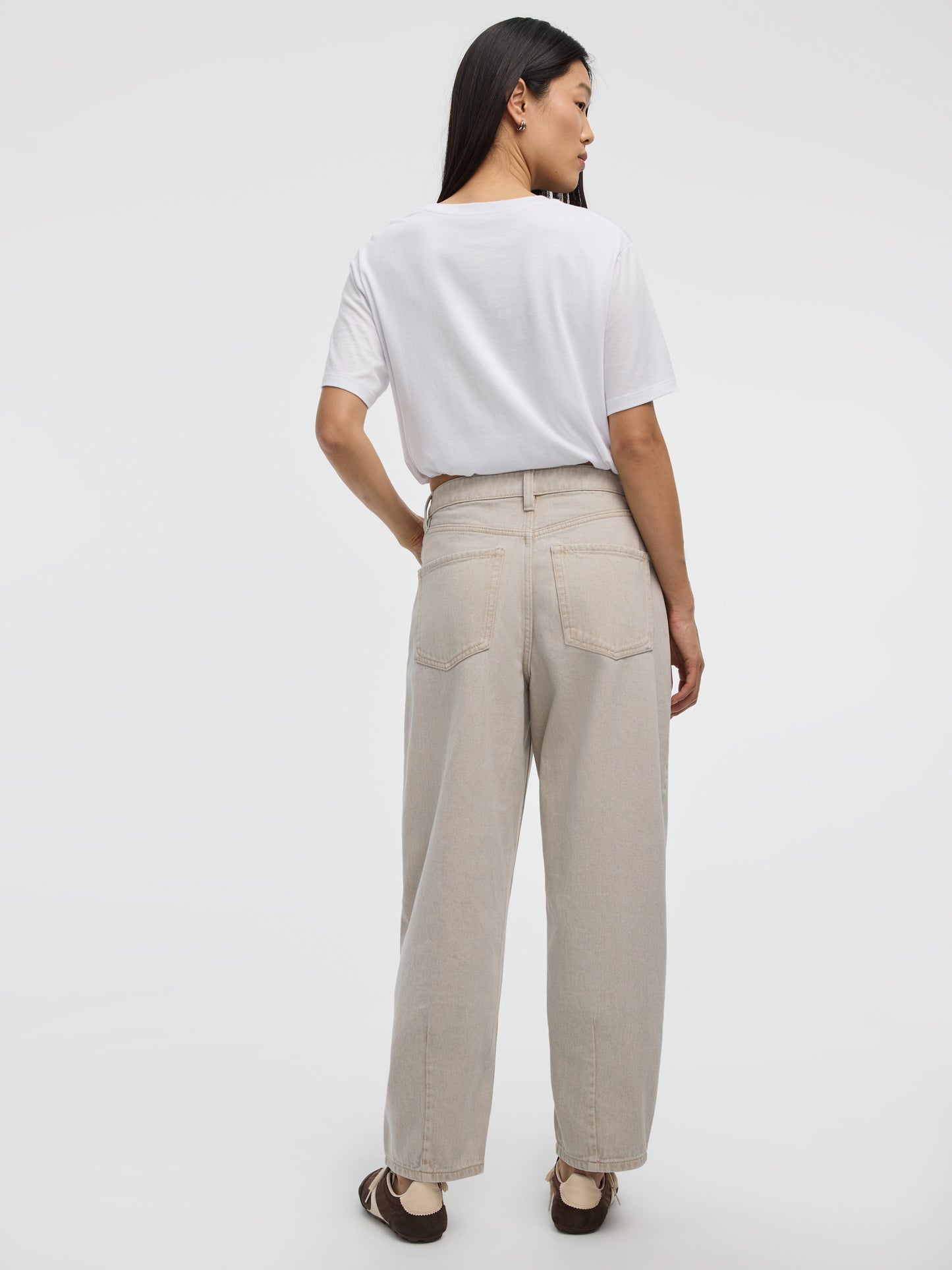 Jeans taille haute à jambe ballon 