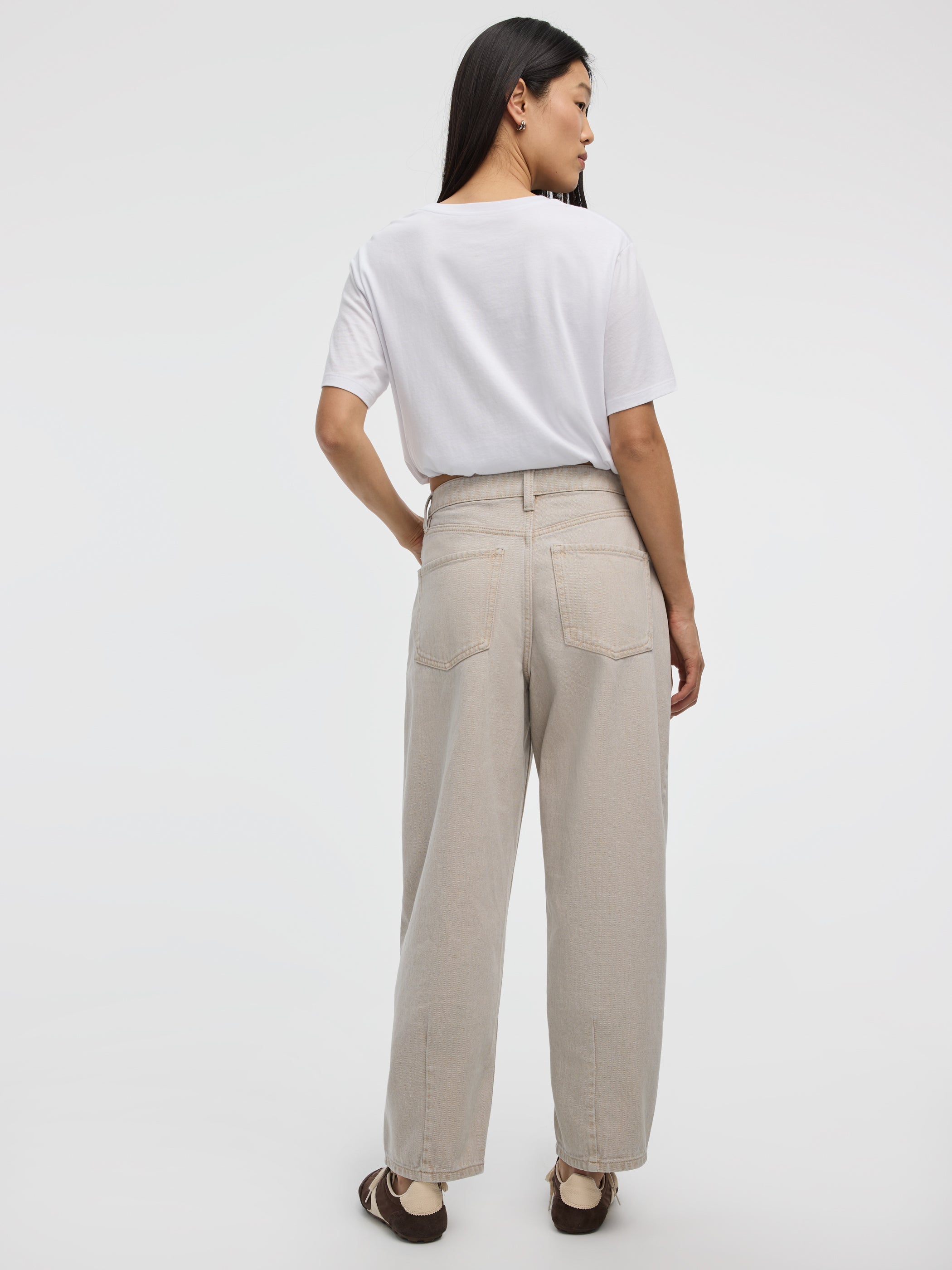 Jeans taille haute à jambe ballon 