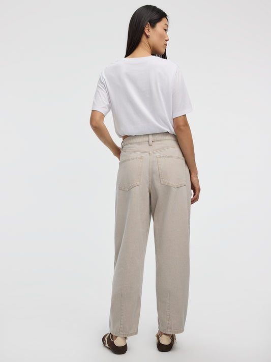 High-Rise Barrel Jeans