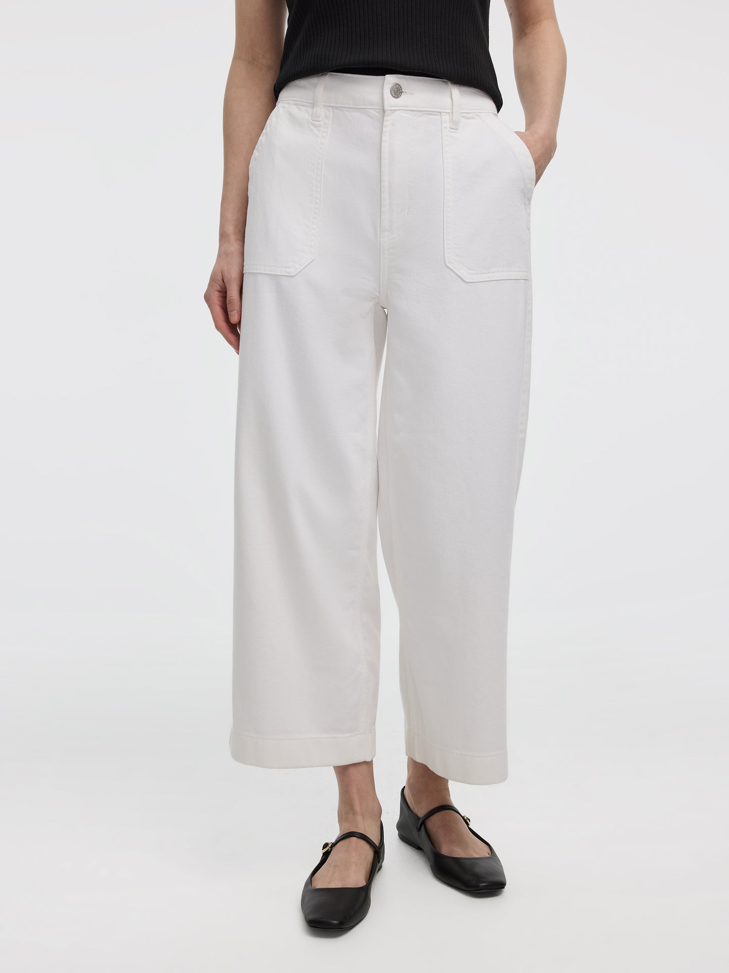 Flowy Wide-Leg High-Rise Cropped Jean