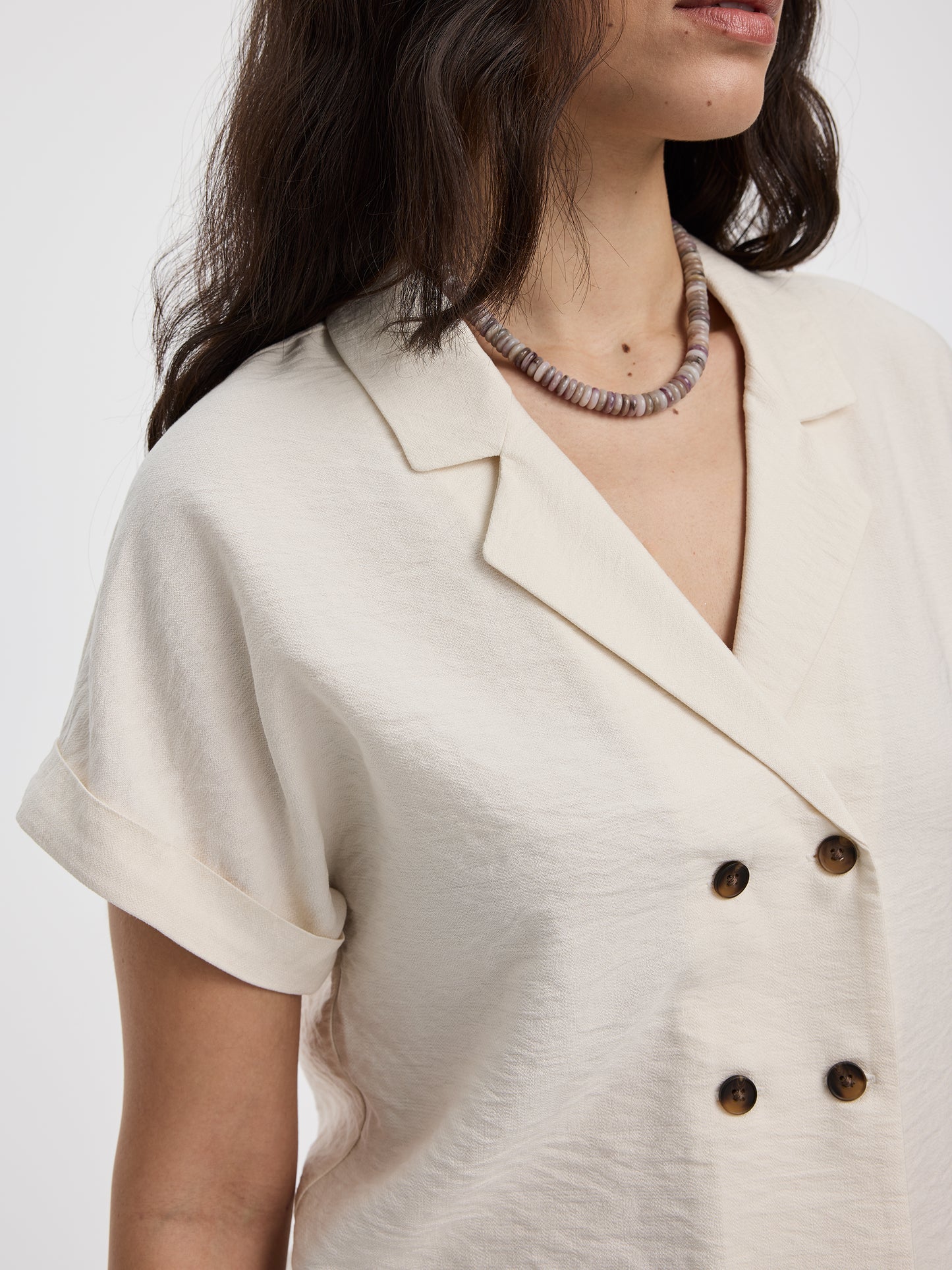 Satiny Short-Sleeve Shirt