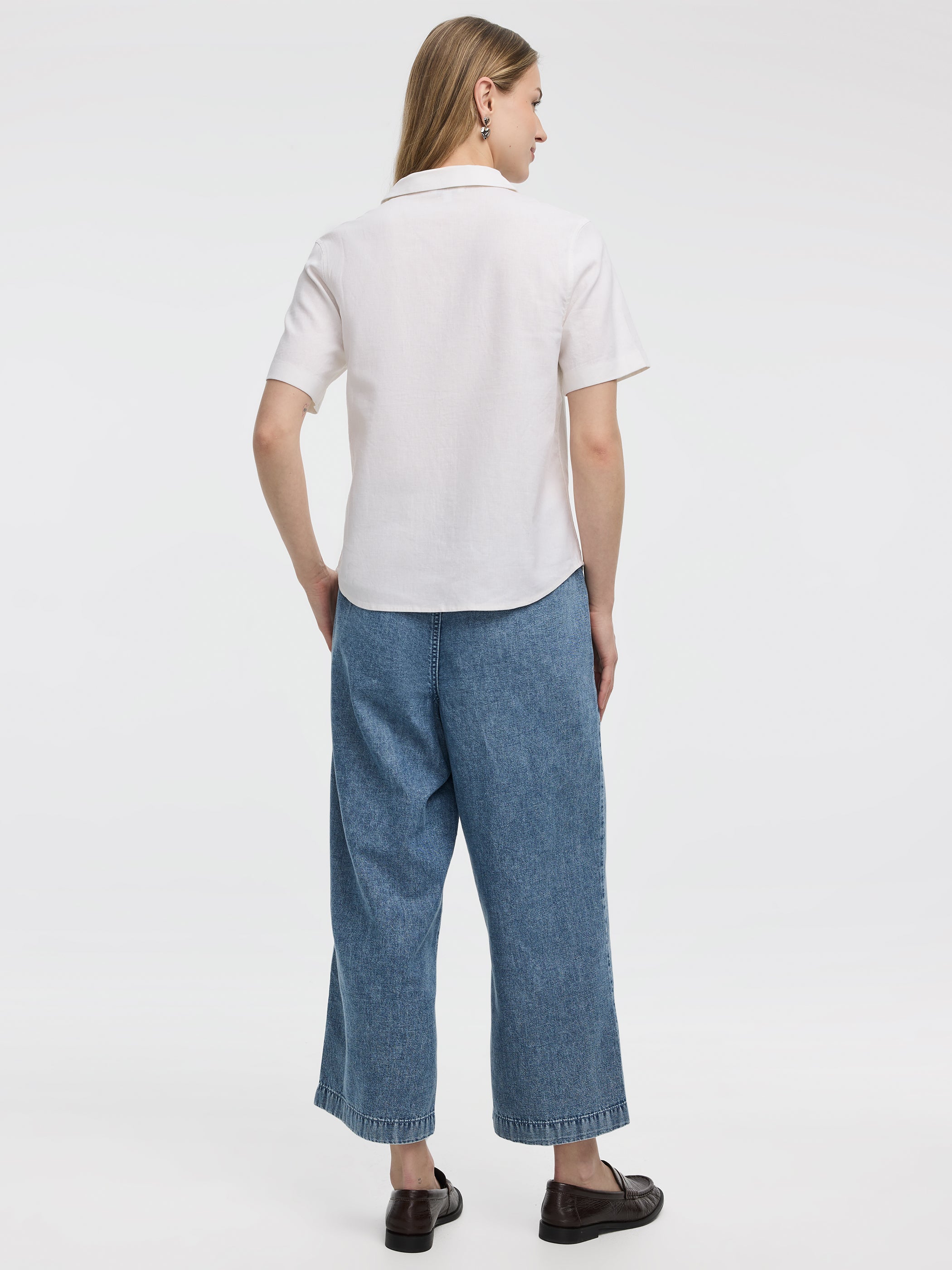 Short-Sleeve Shirt with Pyjama Collar