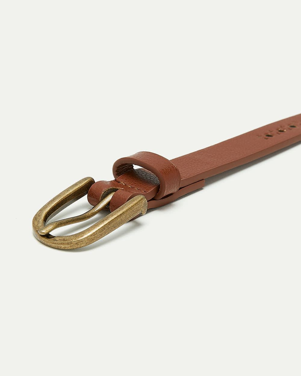 Skinny Faux Leather Belt
