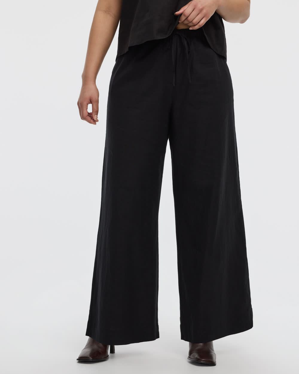 Women's Wide-Leg Linen-Blend Pant with Drawstring | Reitmans