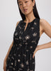 Sleeveless Split-Neck Midi Dress