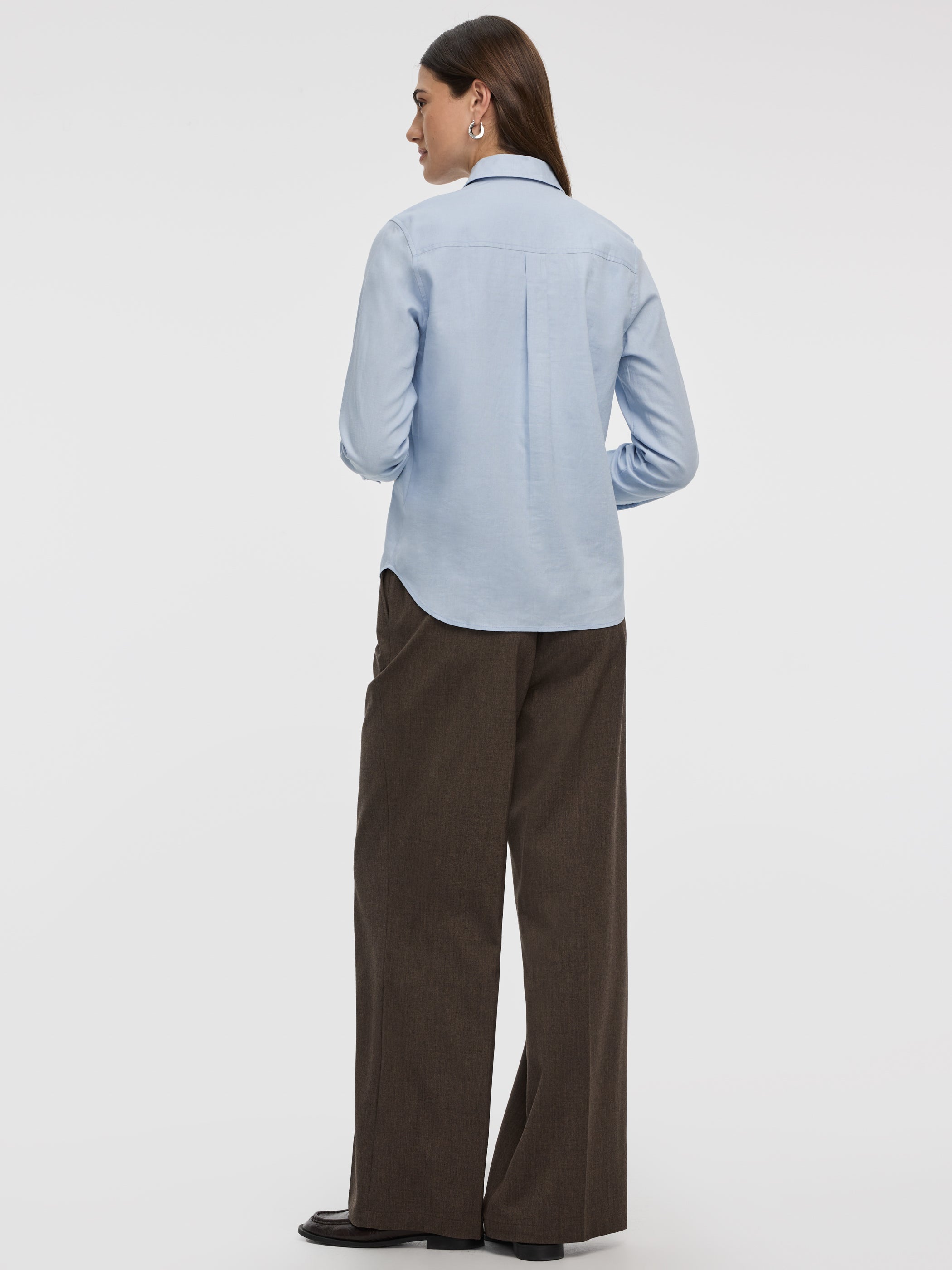 Chemise en mélange de lin à manches longues