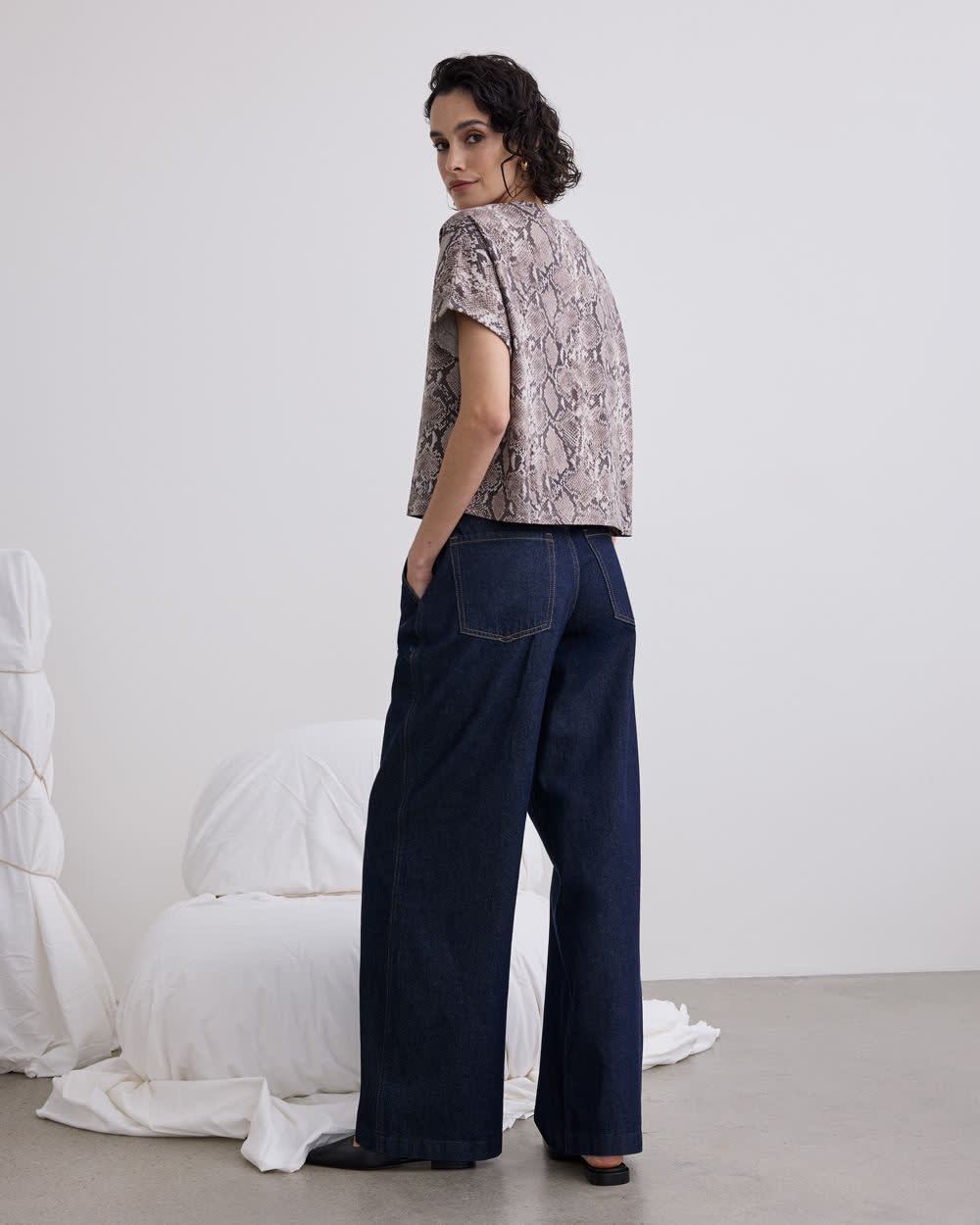 T-shirt à manches très courtes et col rond