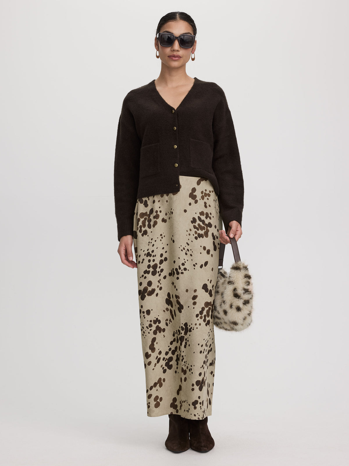 Maxi Column Satin Skirt
