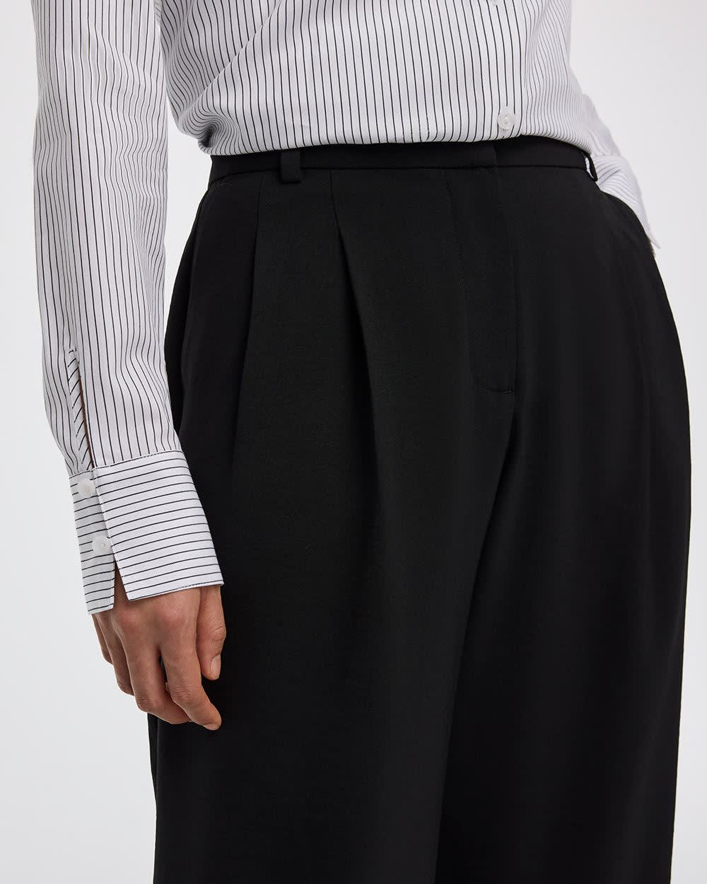 Wide-Leg Mid-Rise Pants