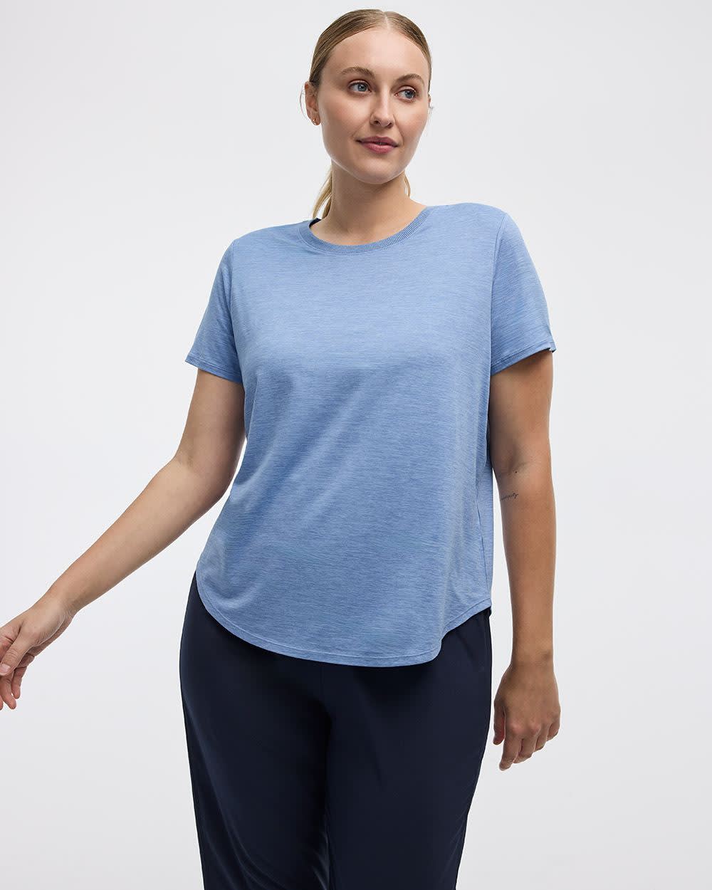 T-shirt à col rond et manches courtes - DRY-LUX (MD) Hyba Essentiels